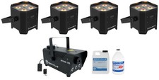  4 Chauvet DJ EZLink Par Q4BT ILS RGBA Bluetooth Battery Wash Lights LED Fogger