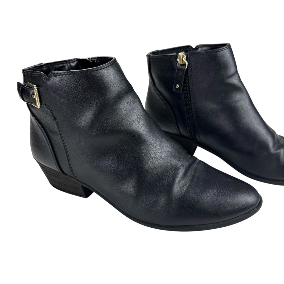 Dr Scholl's American Lifestyle Beckoned Negro Botines Mujer 8M Cuero Cremallera Foto 3 de 4