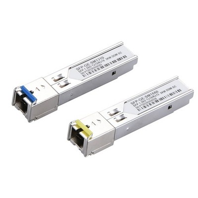 2Pcs SC Connector 3km 1.25GB/s SFP-BX03-D Tx1550nm/RX1310nm Transceiver Module F