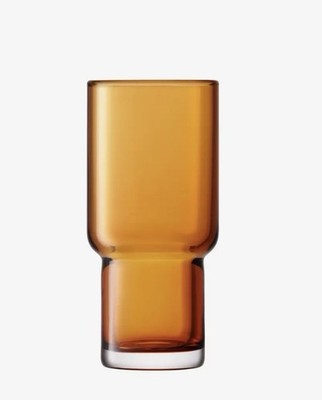 LSA International Utility Highball Glass 13.2 oz, Amber Boxed Set Of Two Glasses