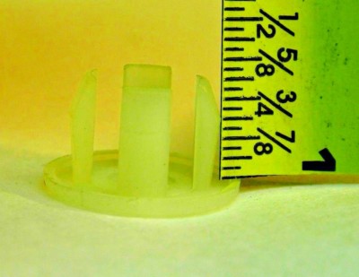 Locking Nylon Hole Plugs, White, 3/16 in, 2-Pack