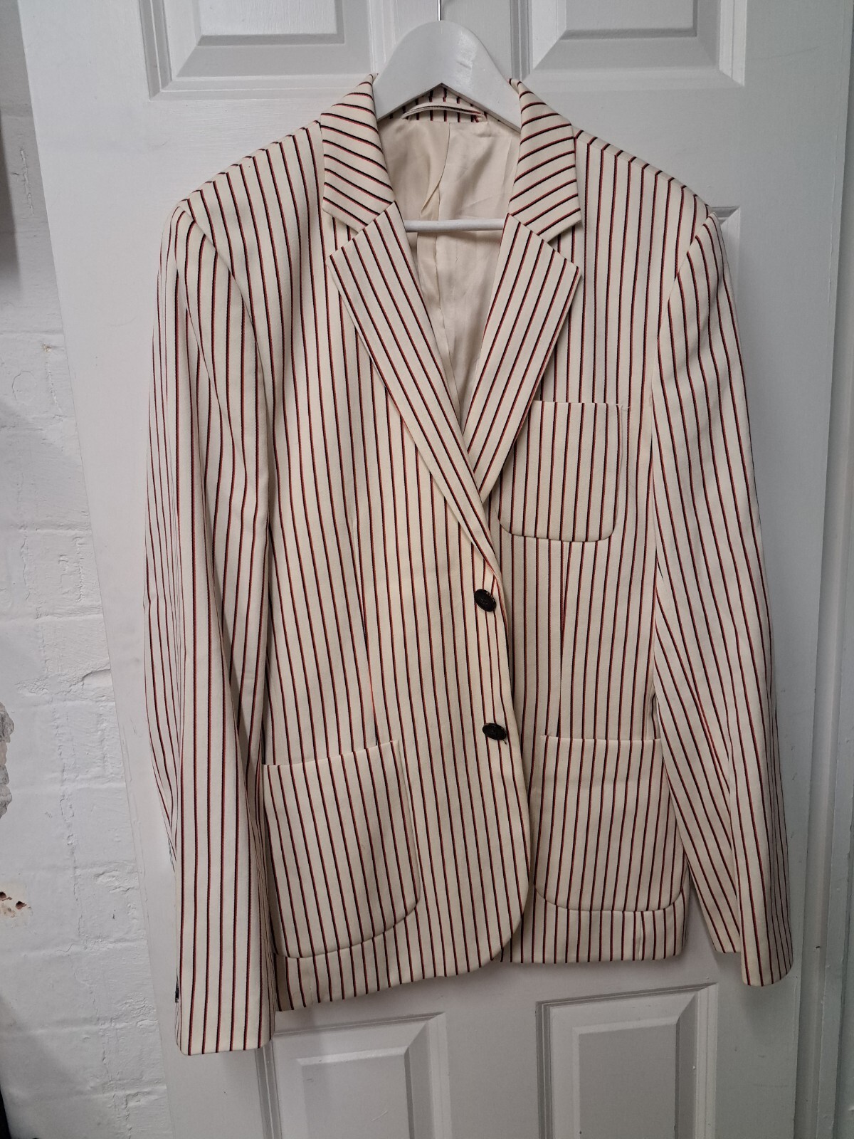 FILA JACK WILLS GIACCA CANOTTAGGIO A RIGHE BLAZER UK 40 ROSSO CREMA NAVY SAVILE ROW