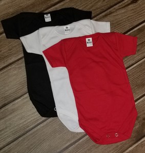 plain red baby bodysuit