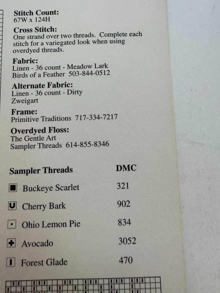 Birds of a Feather Apple Sampler OOP Counted Cross Stitch Pattern Chart Fall - Image 3 of 3