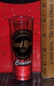 Details about / Hard Rock Cafe Cancun Shot Glass classic logo Save The Planet small variation