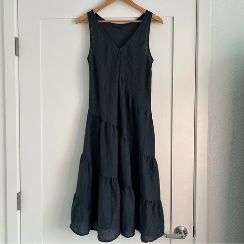 CP Shades 100% linen midi dress blue small
