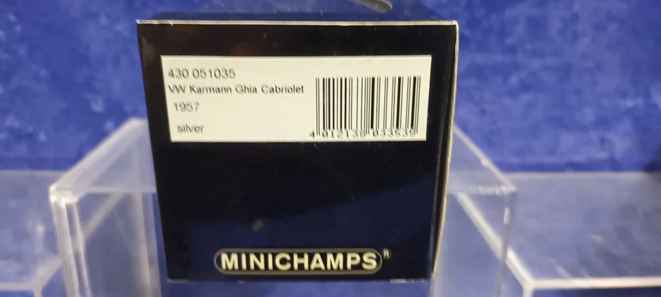 1 of 1200 Minichamps 1/43 VW Karmann Ghia Cabriolet 1957 MIB Silver 430 051035 - Image 3 of 4