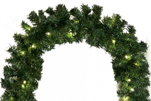 Künstliche Tannengirlande mit Timer Länge 8 m mit 120 LED für Weihnachten