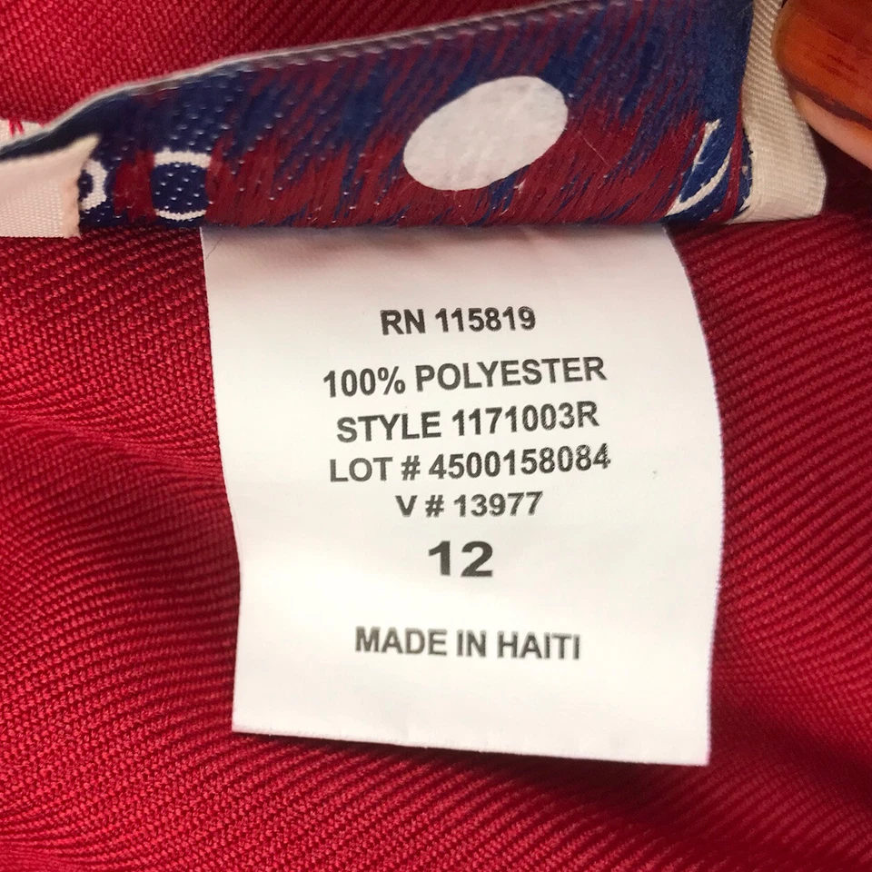 Donnkenny Pants Women’s 12 Red Elastic Waist Pull-On Pockets Lightweight - Image 3 of 4