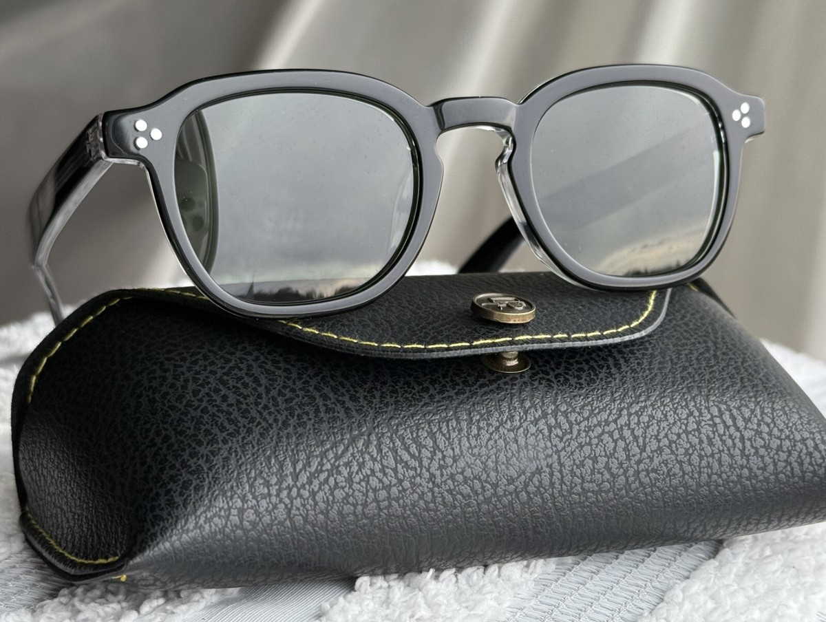New Gift Set Moscot Momza Black Crystal Frame Grey Polarized