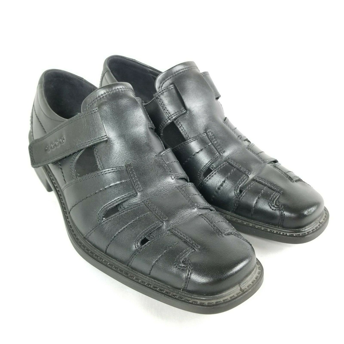 ECCO Mens Abel Black Monk Strap Weave Oxford Dress Shoe 601314 EUR 47 US 13-13.5 ECCO Mens Abel Black Monk Strap Weave Oxford Dress Shoe  main image 2
