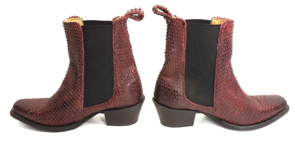 Stetson Python Snakeskin Print Chelsea Boots - Men's size 6.5 - Women's size 8 - Image 3 of 4