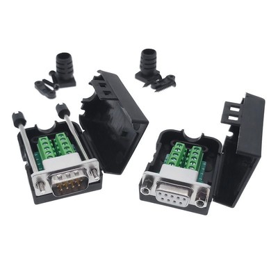 Male Female Connector D Sub 9Pin DB9 Com RS232 Transfer Free Signal Terminal 1Pc