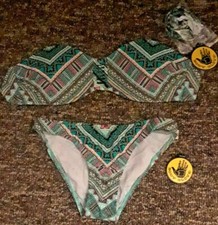 NWT LADIES XS BODY GLOVE 2PC BIKINI SWIMSUIT MULTI AMY/BIKINI