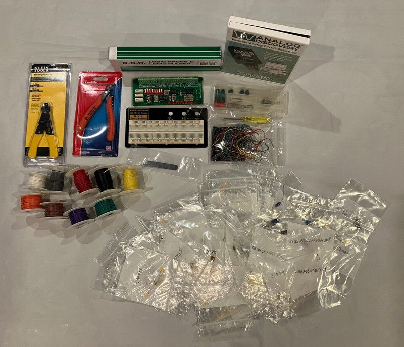 COMPUTER ENGINEERING STUDENT BREADBOARD, PROBE, PULSER, TOOLS AND COMPONENTS