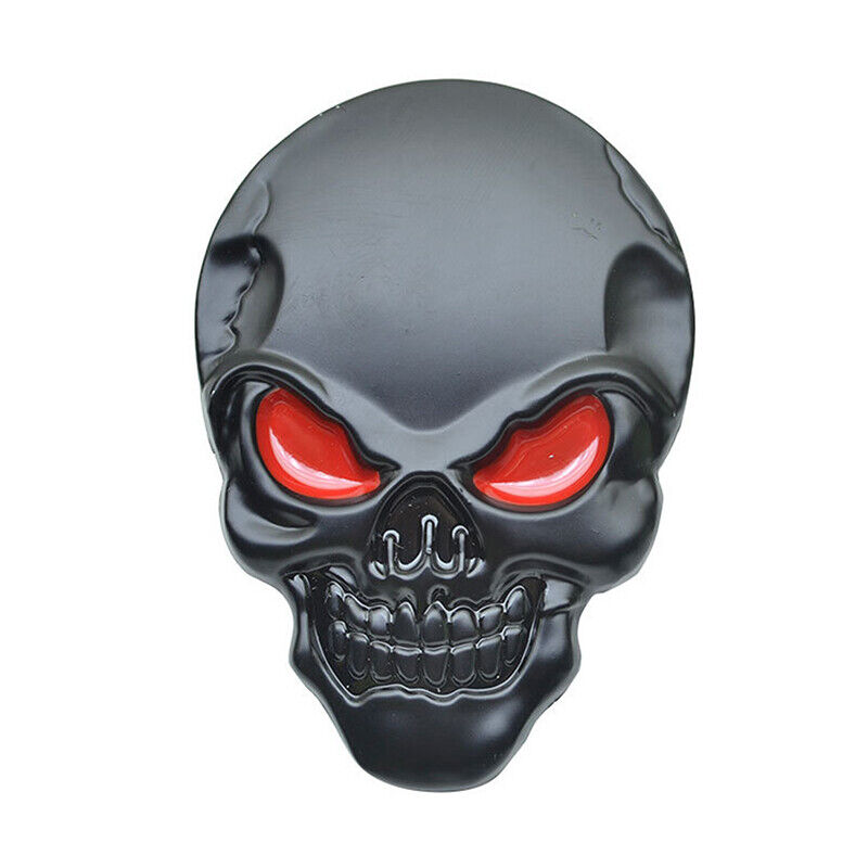 Image of Skull Skeleton Head Skull 3D Metal Car Body Sticker Auto Rear Emblem Badge De Bf