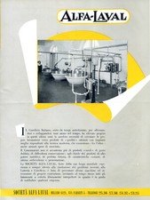 ALFA-LAVAL (1951) : LAVORAZIONE DEI FORMAGGI-DEL BURRO- IMPIANTI TERMICI E FRIGO