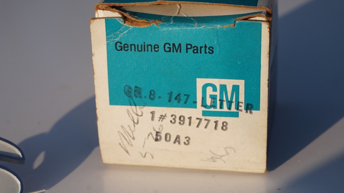 NOS GM 1967 Chevy Camaro SS Super Sport Letter Emblem Pair 3917718