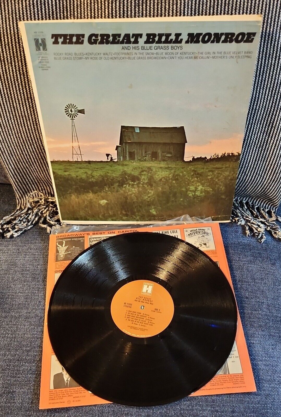 The Great Bill Monroe & His Blue Grass Boys Vinyl LP Harmony #11335 VG+/VG+