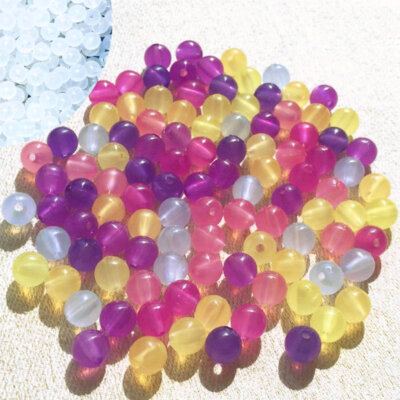 Bead, 100 Acrylic UV Reactive Magic Color Change 8mm Round Beads with 3mm Hole *