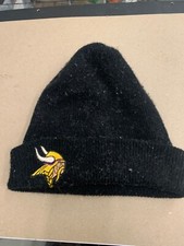 Minnesota Vikings Hat Beanie Black Gold Pre Owned HT 87 04