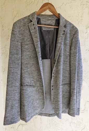 NWOT - John Varvatos Grey Hook and Bar Blazer Jacket EU48 US38 - Made in Italy - Picture 4 of 12