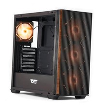DS900WS 2025 ATX PC Case, Genuine Walnut Wood, High Airflow, Pre Black