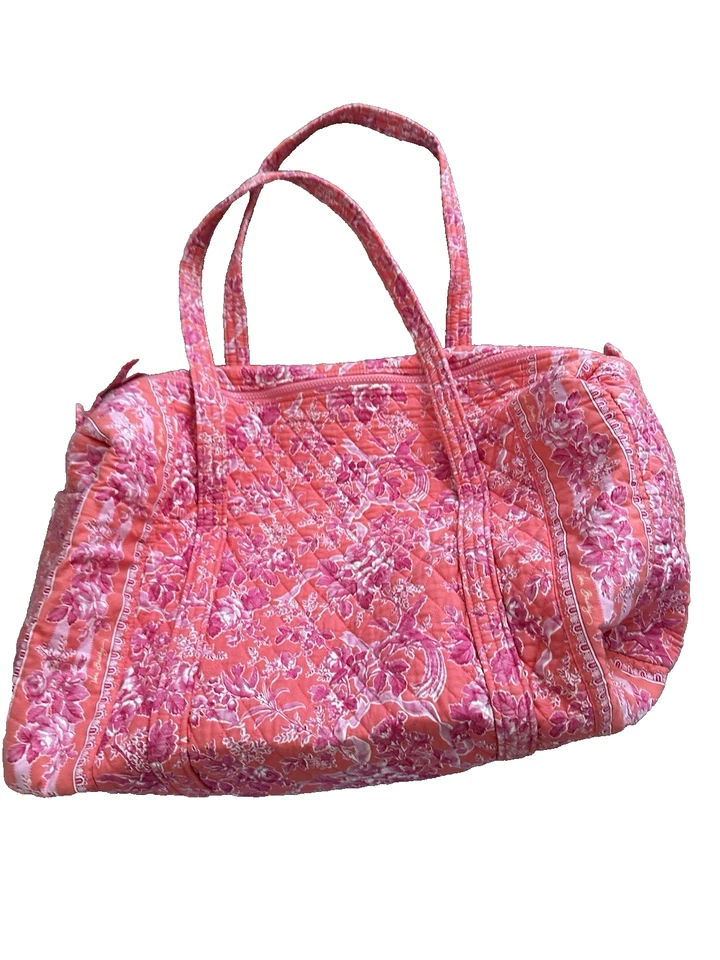 Bolso de viaje Vera Bradley Duffel Weekender New Hope naranja rosa algodón Foto 2 de 4