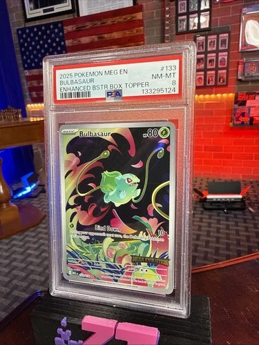 🔥 2025 Pokemon Bulbasaur 133/132 Mega Evolution Enhanced Stamped PSA 8 Promo