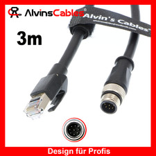 3M for Cognex M12 8-Pin Male A-Code to RJ45 Ethernet Cable