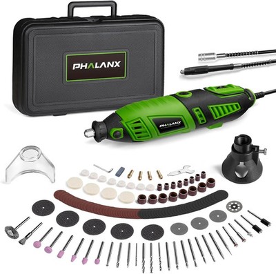180W Rotary Tool Kit, 1.5-Amp PHALANX 6 Variable Speed with Flex Shaft, 8000-320