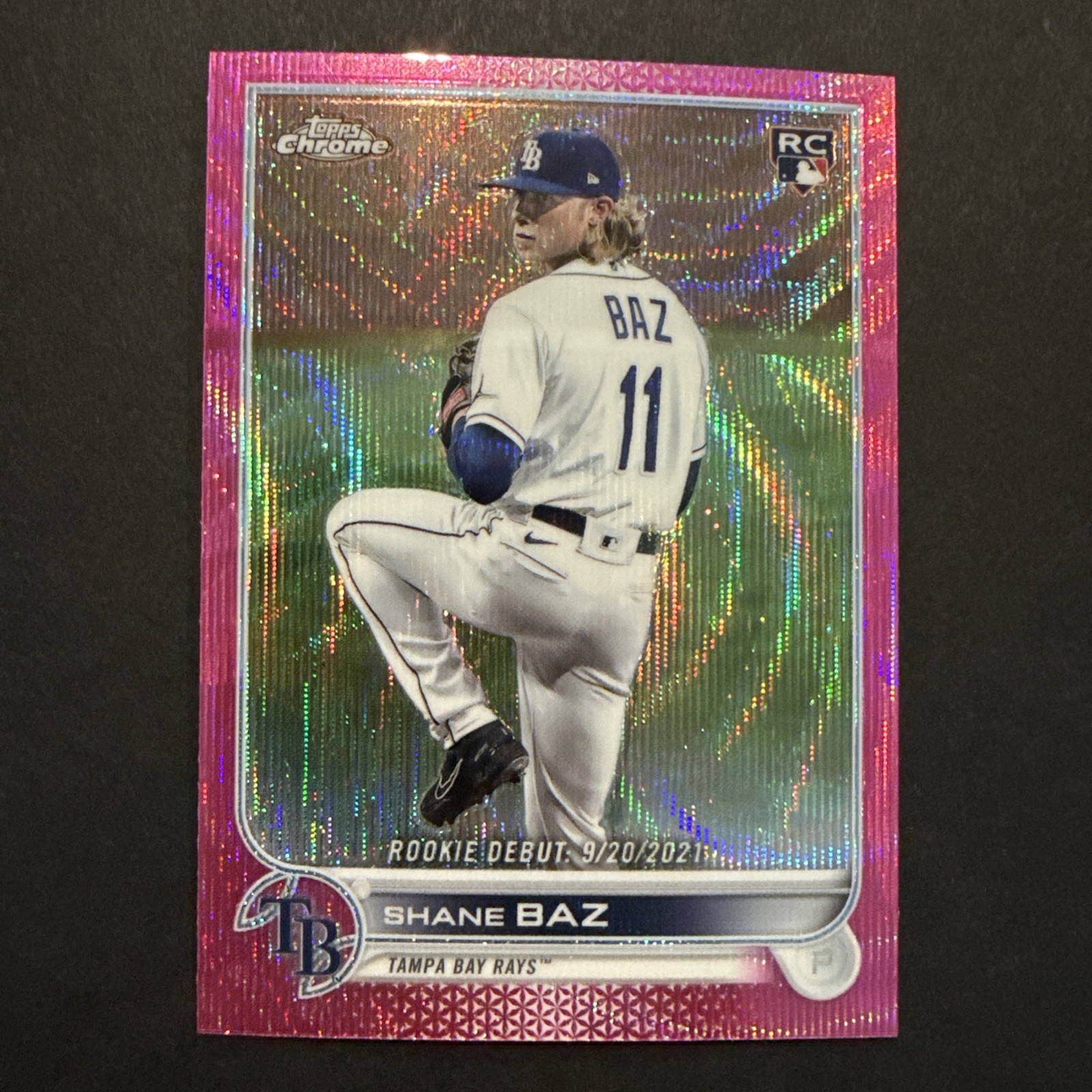 Shane Baz ~ 2022 Topps Chrome Update ~ Pink Wave Refractor Rookie #USC175