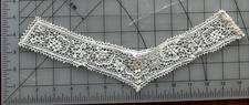 Antique Handmade Guipure Lace V Collar Dress Insert Tape Lace Appliqu 