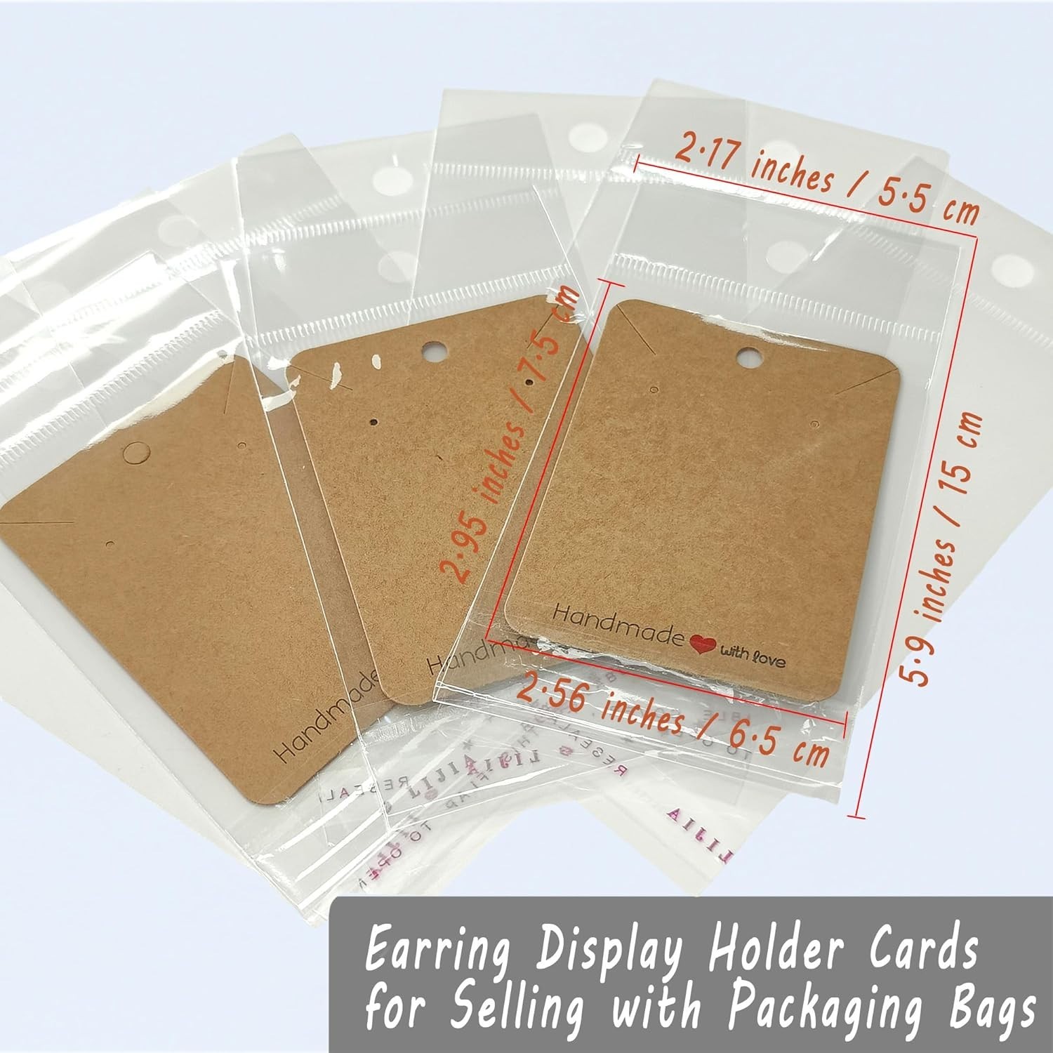 Versatile Earring Cards for Jewelry Display – 100 Pcs with Packaging Bags