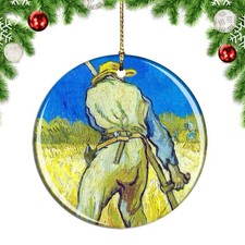 Van Gogh The Reaper After Millet Paintin Christmas ornament city travel souvenir