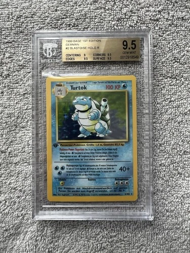 BLASTOISE HOLO R 1999 POKEMON BASE 1ST EDITION GERMAN BGS 9.5