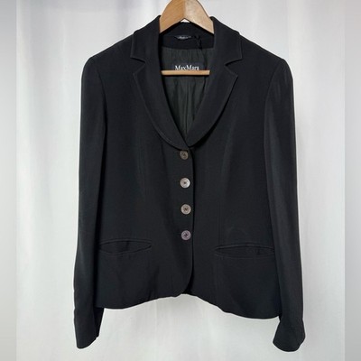 MaxMara Cruise Classic Suit Jacket in Black Size 10