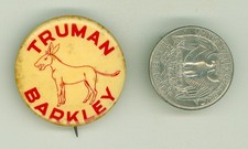 1948 Harry Truman VP Barkley  Political Campaign Pinback Button TRUMAN BARKLEY