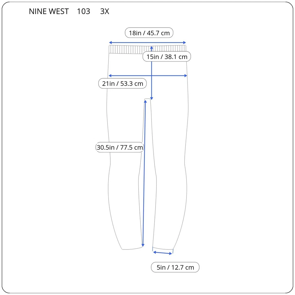 Nine West Active Women Leggings 3X Plus Black Pleated Pockets Poly Blend Workout - Image 2 of 4