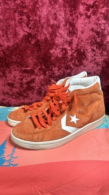 Converse Cons Pro Leather 76 MID Orange Suede Sneakers / women's 10.5/ men's 9