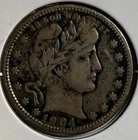 1904-P Barber Quarter - 90% Silver - Free Delivery - (32-12)