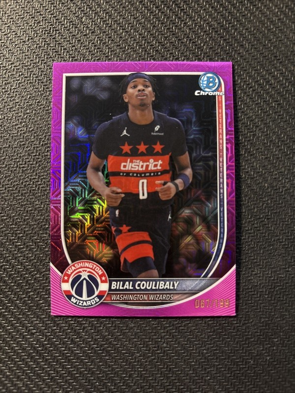 🔥 2025-26 Bowman Chrome #BVC-98 Bilal Coulibaly Pink Mojo Refractor /199 🔥