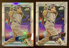 Luis Arraez SN 2023 Topps Cosmic Chrome Aqua Equinox Refractor #90 + Base