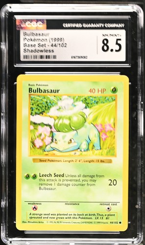 Bulbasaur (Shadowless) graded CGC 8.5 for sale on eBay