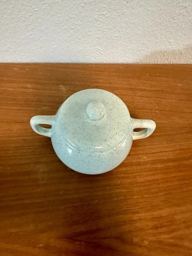 1950S Vintage Bauer Speckled Robins, Egg, Blue Sugar Dish