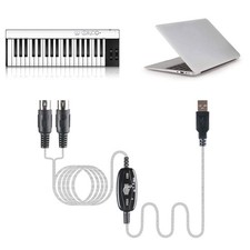 USB IN-OUT MIDI Interface Cable Converter to PC Music Keyboard Adapter Cord NEbW