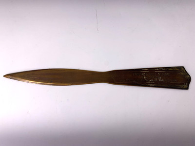 Antique Brass Letter Opener Jonathan Hale & Sons Ionia, MI