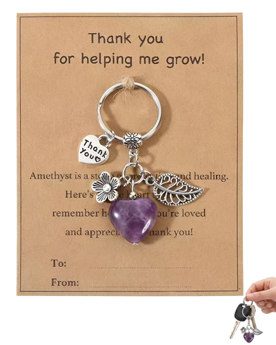 Amethyst Herz Schlüsselanhänger 1 Stück Handpolierter Edelstein Dankbarkeitsgest Amethyst Herz Schlüsselanhänger 1 Stück Handpolierter Edelstein Dankbarkeitsgest