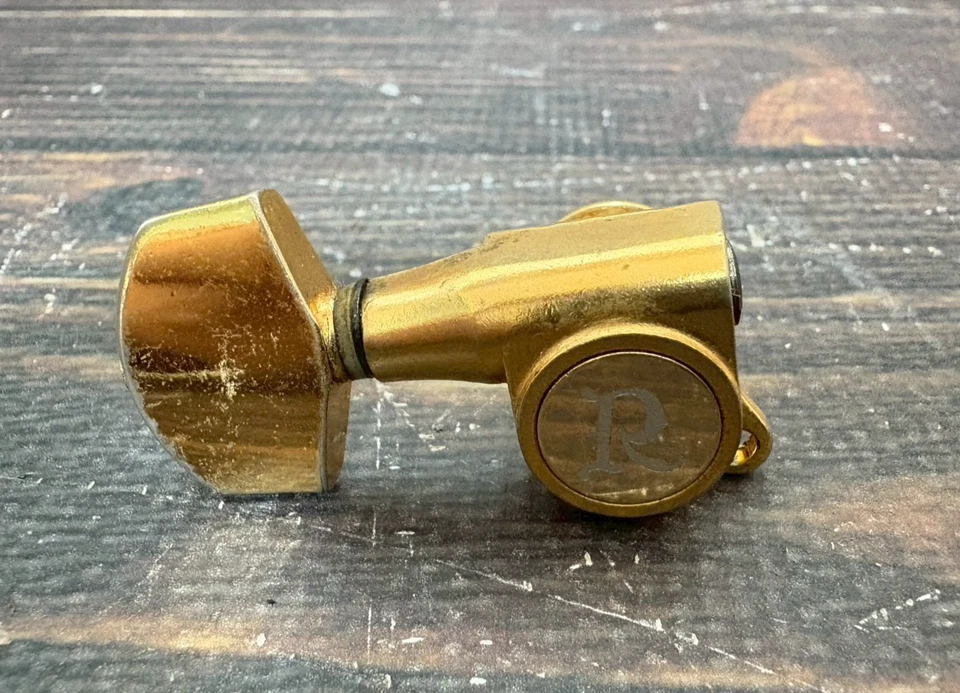 Vintage B.C.RICH Mockingbird R Logo Gold Tuning Pegs Tuners 3:3 Made in Japan - Image 4 of 4
