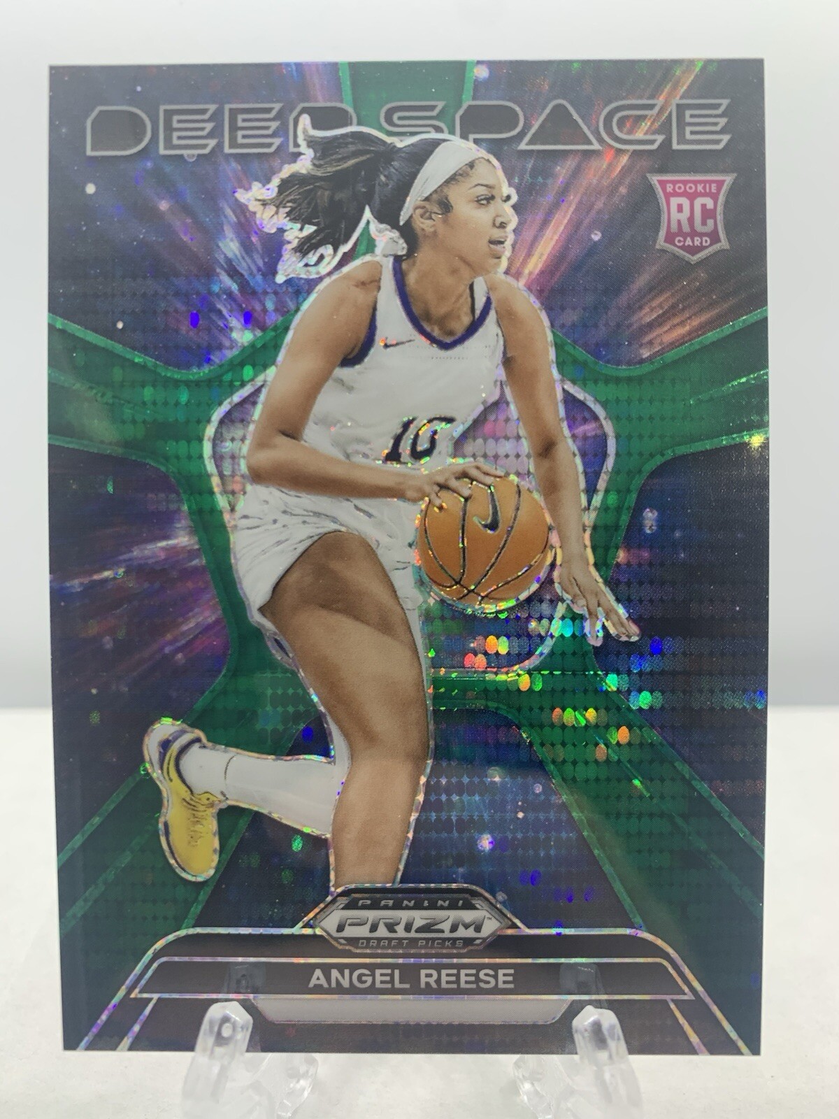 2024 Angel Reese Panini Prizm Draft Picks Deep Space Green Pulsar Prizm /25